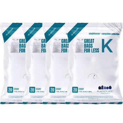 Plasticplace 10 Gallon Simplehuman®* Compatible Blue Code K Trash Bags (200  Count) : Target