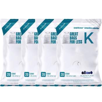 Plasticplace Simplehuman®* Code H Compatible Packs, White Drawstring Garbage  Liners 8-9 Gallon, 18.5 X 28 (20 Count/5 Pack) : Target