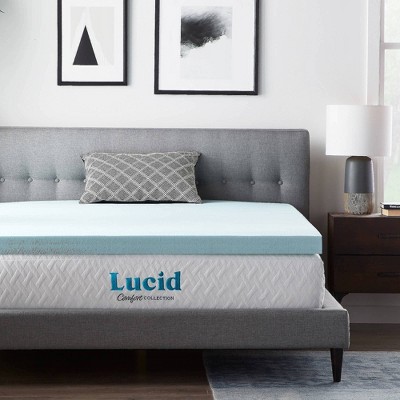 Twin Comfort Collection 3" Gel and Aloe Infused Memory Foam Mattress Topper - Lucid