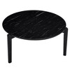 Maliang 36 Inch Round Small Coffee Table, Imitation Marble Tabletop With Rubber Wood Solid Wood Legs For Living Room, Office - 3 of 4