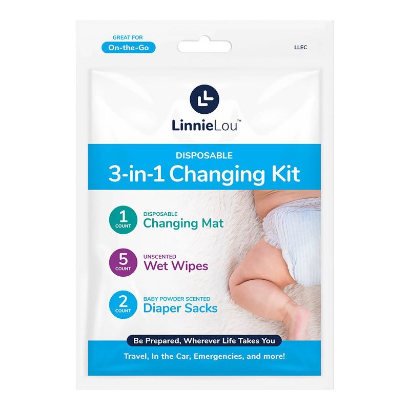  LinnieLou 3-in-1 Compact Disposable Diaper Changing Kit, 1 of 8