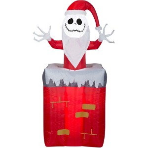 Nightmare Before Christmas Animated Airblown Inflatable Jack Skellington in Chimney, 5.5 ft Tall - 1 of 4