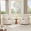 Power recliner, 270 ¡ã swivel rocking gliding recliner, PU leather upholstered armchair, side storage pockets and USB charging port - 3 of 4
