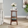 KWPZQEB 2-Tier Side Table, Retro End Table with Storage Shelf, Small End Table Nightstand for Living Room, Bedroom, Brown - 4 of 4