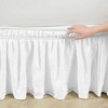 Ruched Ruffle Elastic Easy Wrap Around Bedskirt Pure White Single Queen/King/Cal King - 2 of 4