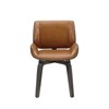 HOMLUX Faux Leather Upholstered Poplar Desk Chair with 360-degree Swivel Base and High Backrest For Home Office，Kitchen，Small spaces - 3 of 4