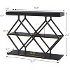 Garvee 3-Tier Narrow Farmhouse Console Table, Entryway Table with Open Storage Shelves, Geometric Diamond Metal Legs, Console Sofa Table - 2 of 4