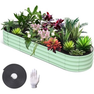 Galvanized Raised Beds for Outdoor with Open Base, Tool-Free Assembly Planter Raised Boxes for Outdoor Vegetables & Flowers - 1 of 4