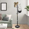 YIYIBYUS Freestanding Hat Coat Rack Metal Tube Frame and Polished Marble Base - 2 of 4