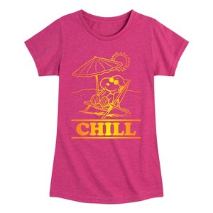 Girls' - Peanuts - Chill Snoopy Fitted Short Sleeve Graphic T-Shirt - 1 of 4