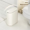 LunaLulinlk Small Trash Can Automatic Touch Less Garbage Bin with Lid, 2 Gallon Plastic Slim Waste Basket Electric Motion Sensor Cream White - 3 of 4
