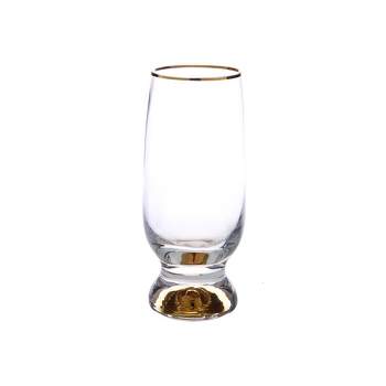 Classic Touch Set of 6 Goblets with Gold Stem and Rim
