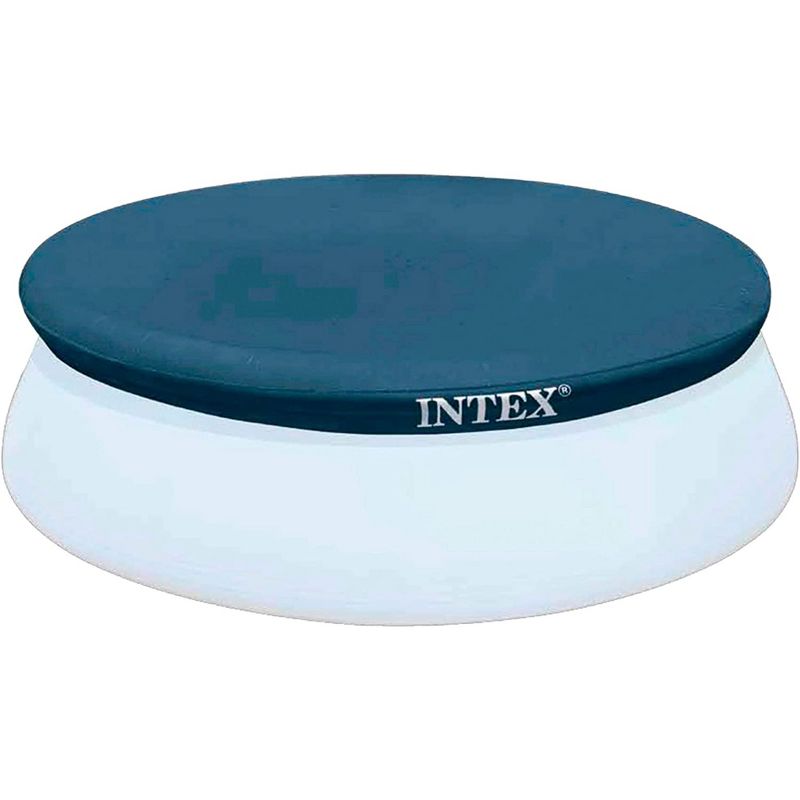 Intex 8 Foot Round Protective Cover for Above Ground Outdoor Swimming Pools with 7 Inch Floating Chlorine Dispenser, (Pool Not Included), 2 of 7