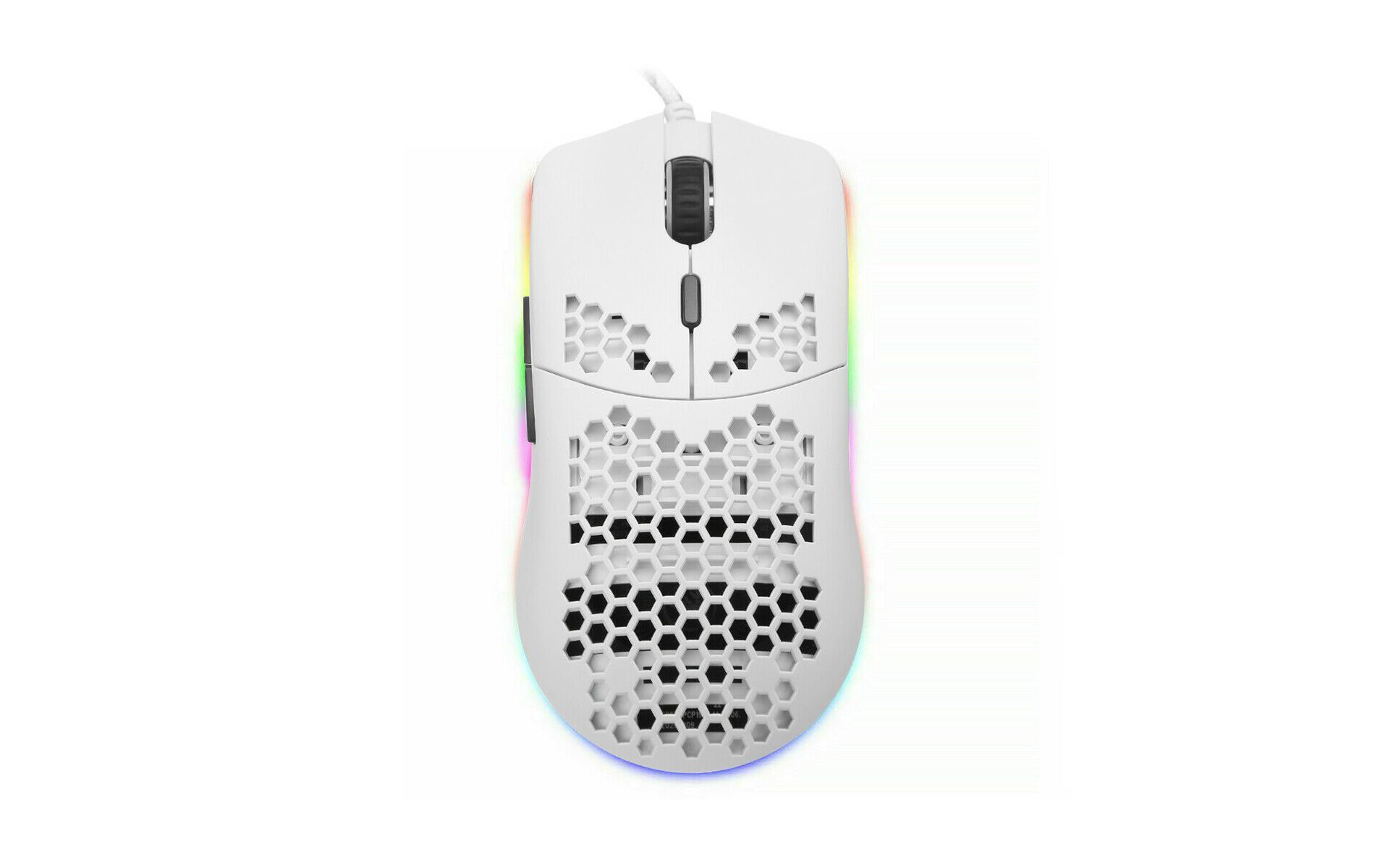 SANOXY Honey Comb RGB Gaming Mice Mouse DPI  USB Flowing Backlit Light Wired PC Laptop Computer - White
