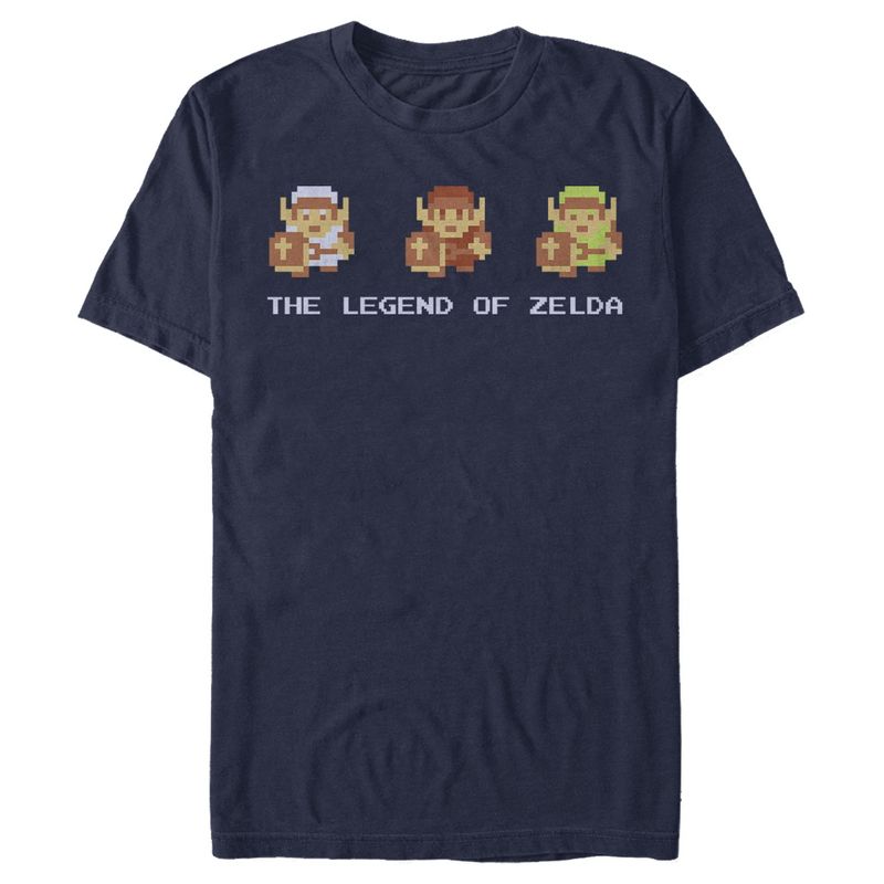 Men's Nintendo Zelda 8-Bit Link Side by Side T-Shirt, 1 of 5