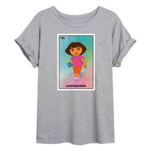 Women's - Dora the Explorer - Loteria La Exploradora Oversized Graphic T-Shirt - 1 of 4