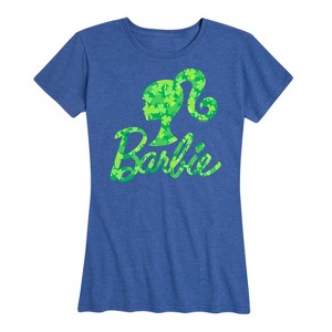 Women's - Barbie - St. Patrick's Day Shamrock Pattern Logo Short Sleeve Graphic T-Shirt - 1 of 4