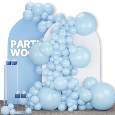 PartyWoo Balloons Baby Blue Light Pastel Sky Aqua 18 12 10 5 Inch 142 pcs