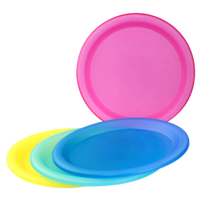 Lexi Home 10 in. Colorful Plastic Reusable Dinner Plates (Set of 4), 1 of 8