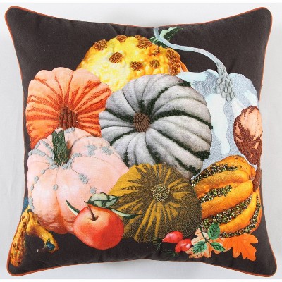 20"x20" Oversize Pumpkins Square Throw Pillow Yellow/Brown - Rizzy Home