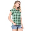 INSPIRE CHIC Women's Summer Plaid Short Sleeves Button Down Shirt - 2 of 4