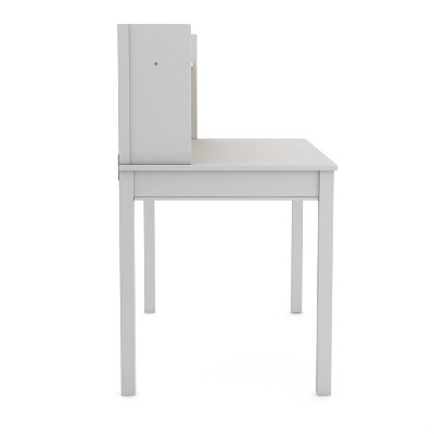 Gray Wooden Kids' Desk with Hutch and Chair Set
