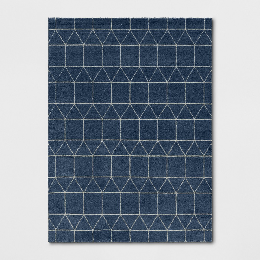 5'x7' Elle Linear Grid Woven Area Rug Navy - Project 62™