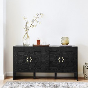 60" Sideboard Buffet Cabinet, Wooden Coffee Bar Cabinet with Adjustable Shelves, Media Console Table, Kitchen Pantry Cabinet for Living Room - 1 of 4