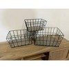 Essential Decor & Beyond 3-Piece Set Iron Basket with Wooden Board Indoor Decor - 3 of 4