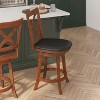 Flash Furniture Felicity Commercial Grade Wood Classic Crossback Swivel Counter Height Barstool with Padded, Upholstered Seat - 4 of 4