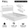 WOWLIVE Queen/Full/King Size Bed Frame with 4 Drawers, Modern bed with LED Light and Charging Station, Storage Headboard, HB00 - 2 of 4