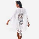 Women's White Tassel Crochet Swim Cover Up Beachwear One Size - Cupshe