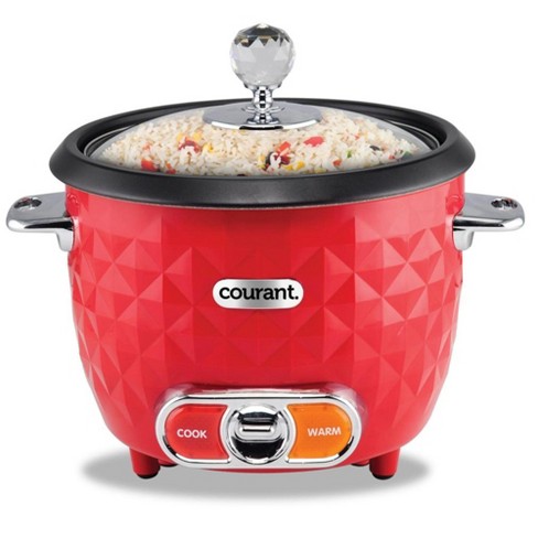 Courant 10-Cup (Cooked) / 5-Cup Uncooked Rice Cooker and Steamer with One-Touch Operation, Automatic Keep Warm Function, and Chrome Accents, Red - image 1 of 4