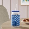 14.5 fl oz Glass Straw Tumbler Blue Check - Room Essentials™ - 2 of 3