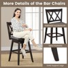 Tangkula Set of 4 Barstools Swivel Bar Height Chairs with Rubber Wood Legs - 4 of 4