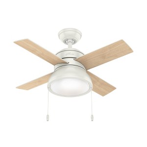 Hunter Fans 36" Loki Lighted Ceiling Fan Fresh White Finish with Reversible Blades for Indoor Use - 1 of 4