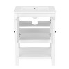 Chery Life 24" White Modern Sleek Bathroom Vanity Elegant Ceramic Sink with Solid Wood Frame Open Style Shelf - 3 of 4