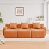 115" Convertible Sectional Sofas¨C Teddy Fabric, No Assembly Required Curved Armrest Anti-Slip Base - 3 of 4
