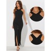 INSPIRE CHIC Women's Halter Neck Sleeveless High Waist Split Hem Flare Leg Jumpsuit - 2 of 4