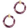 SHINE by Sterling Forever 1.25" Circle Resin Stud Drop Earrings - 3 of 4