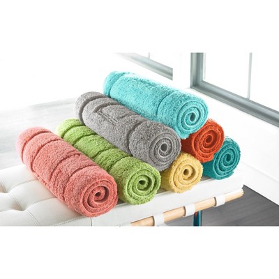 Turquoise Cotton Handmade Tufted Bath Mat 20" x 32"