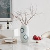 Elara Contemporary Matte White and Navy Oval Opening Tabletop Vase - Cylindrical Large - 3 of 4