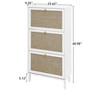 Halitaa Rattan 3 Door Shoe Rack, Freestanding Modern Shoe Storage Cabinet, for Entryway - 3 of 4