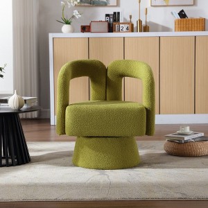 CAVINAS Boucle Upholstered Accent Chair,Modern Swivel Barrel Chairs  with Swivel Metal Base for Bedroom,Reading Room - 1 of 4