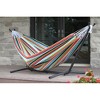 Vivere C9SUNT Sunbrella 2 Person Hammock with Steel Frame Stand, Token Surfside - 2 of 4