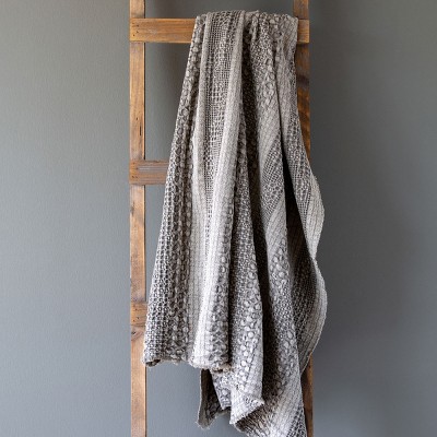 Park Hill Collection Heathered Waffle Weave Throw, Grey