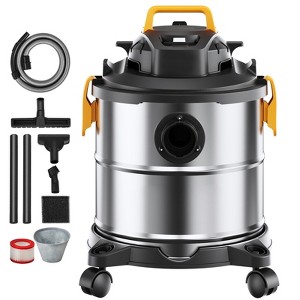 VEVOR Stainless Steel Wet Dry Shop Vacuum, 5.5 Gallon 6 Peak HP Wet/Dry Vac, Powerful Suction, Small Vac Perfect for Carpet Debris, Pet Hair - 1 of 4