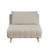 Merrick Lane Convertible Tri-Fold Sleeper Chair with Channel Stitching and Pillow - 4 of 4