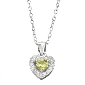 Junior Jewels Sterling Silver Children's Birthstone Heart Pendant - 1 of 2