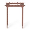 Gulches Warm Brown Wooden Arbor - Wedding Arch for Ceremonies, Plant Climbing Trellis & Christmas Decor Pergola for Garden Backyard - 4 of 4